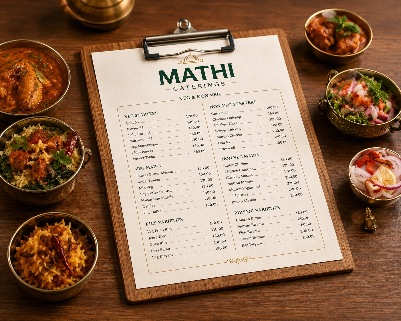 Customising a catering menu for guest preferences
