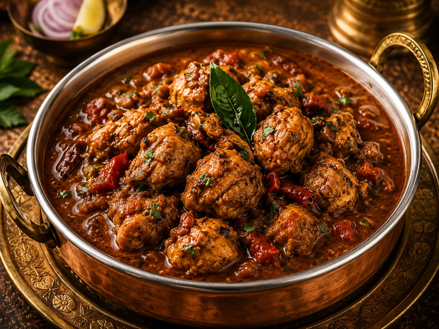 Chicken Chettinad served for catering events in Thanjavur