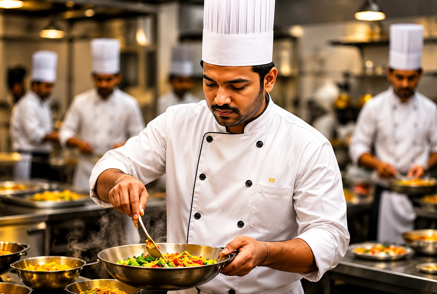 Mathi Caterings chef preparing food