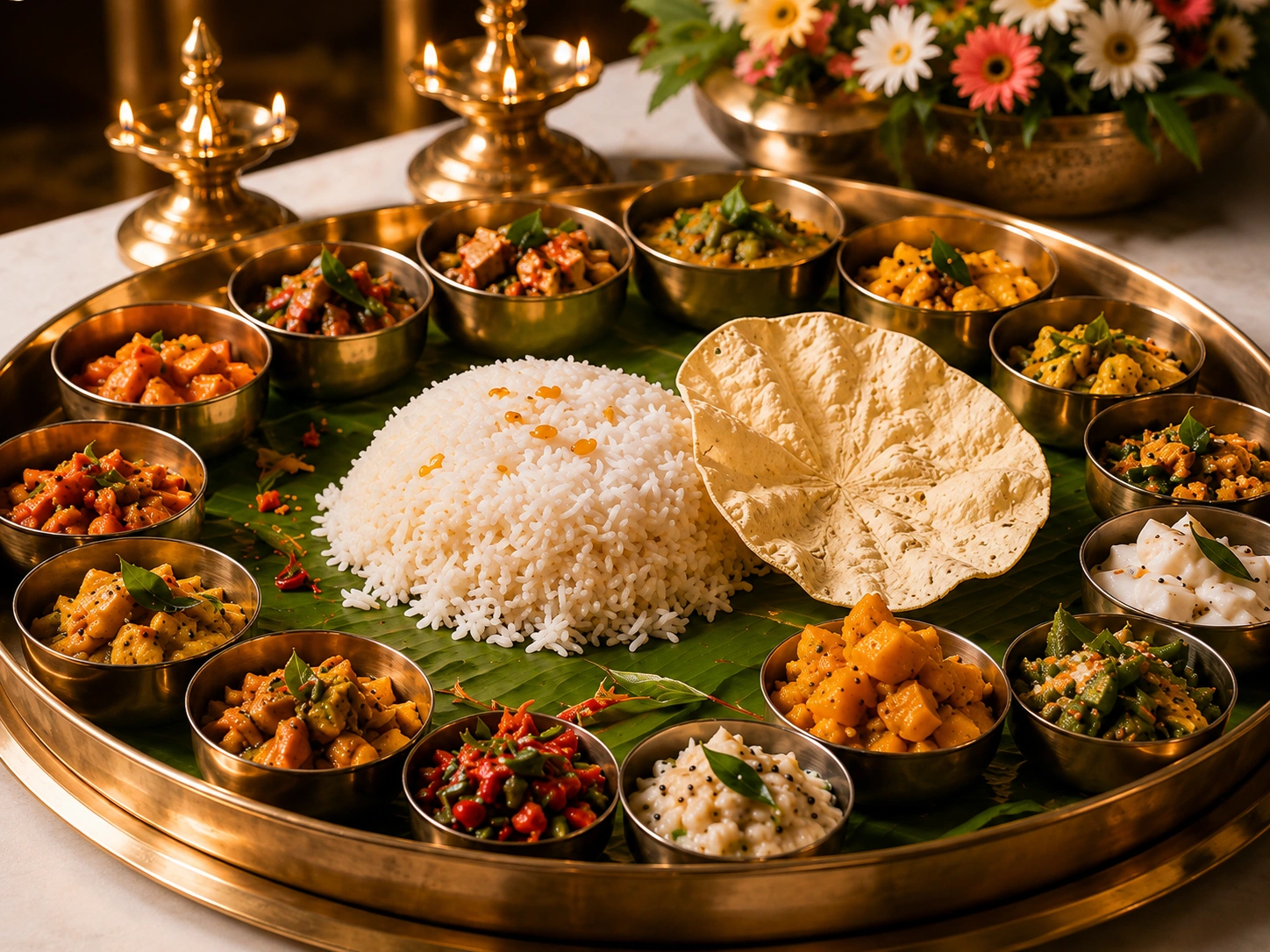 Traditional South Indian catering feast by Mathi Caterings in Thanjavur