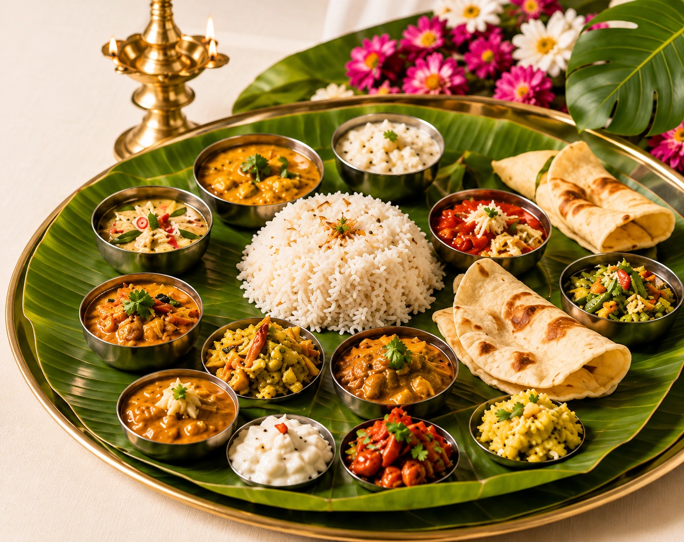 Traditional South Indian menu spread from Mathi Caterings menu in Thanjavur