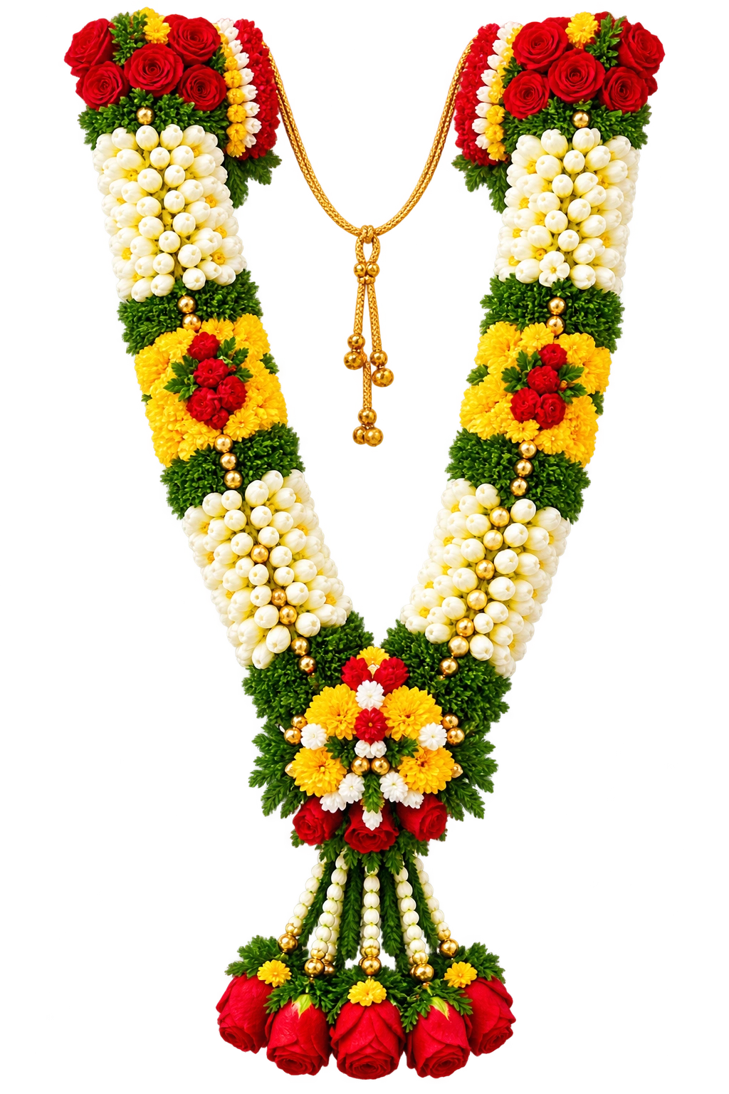 Traditional multicolor wedding garland